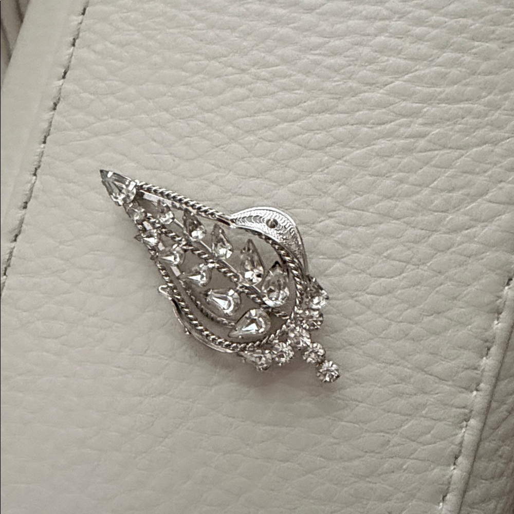 Brooch Silver Colour with crystals